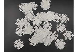 CLONYNIX 50pcs Edible White Snowflakes for Cake Decorating Cupcake Toppers for Christmas Winter frozen Theme Birthday Party Decorations