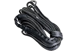 SuperATV 50 ft. Synthetic Winch Rope Replacement - For 3500 lb. Winch - Black