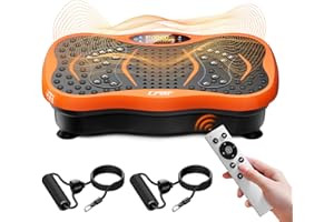 CFBF Vibration Plate Exercise Machine, Whole Body Workout Vibration Fitness Platform Machine for Lymphatic Drainage, Waver Vibrating Plate Machine for Weight Loss Shaping, 99 Levels, Resistance Bands