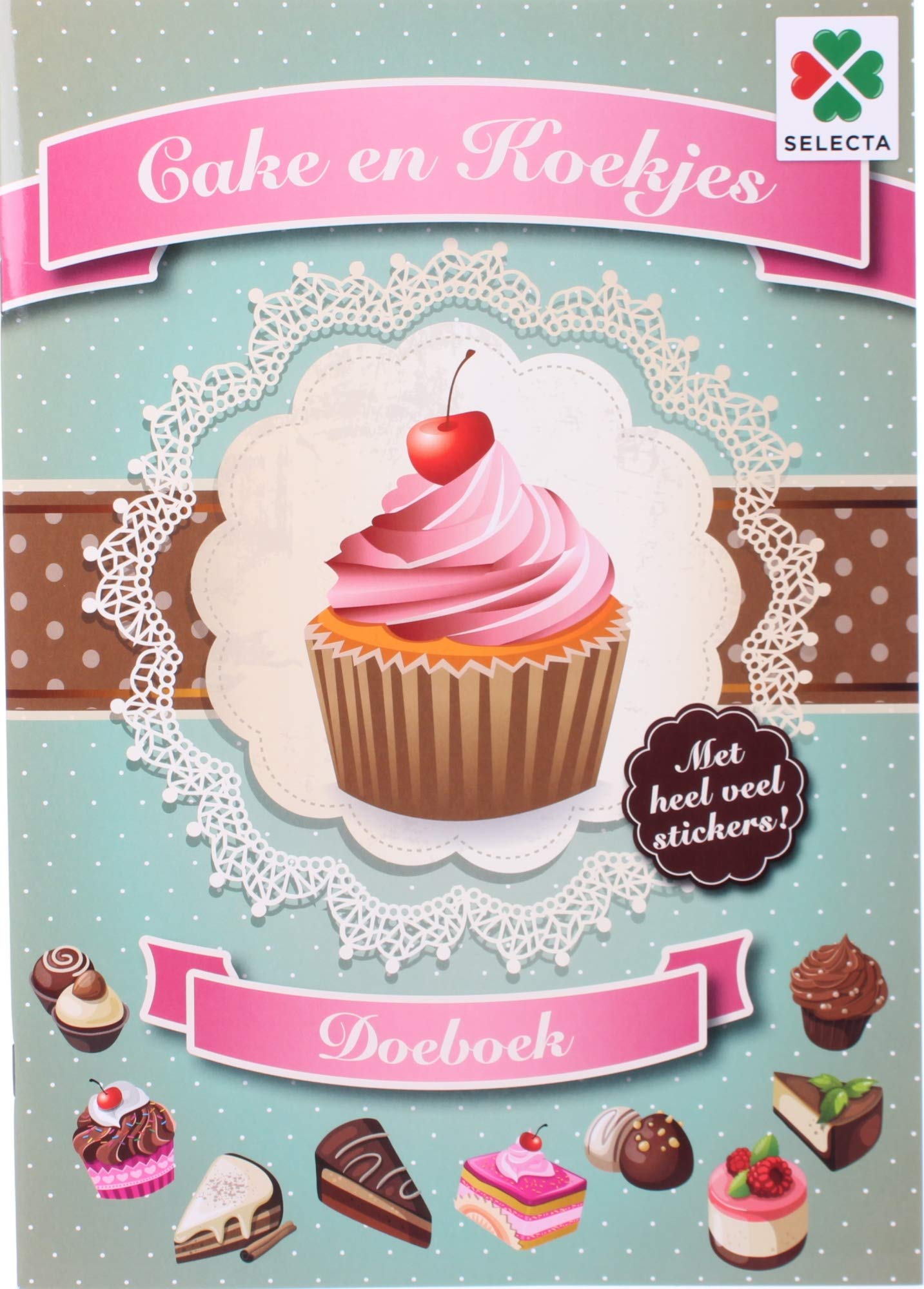 SELECTA SPEL EN HOBBY 54624 Koekjes, taarten, gebak en Cupcakes. Met deze Stickers Ben jij de bakker in je eigen bakkerij. Aantal pagina's: 32, Groen