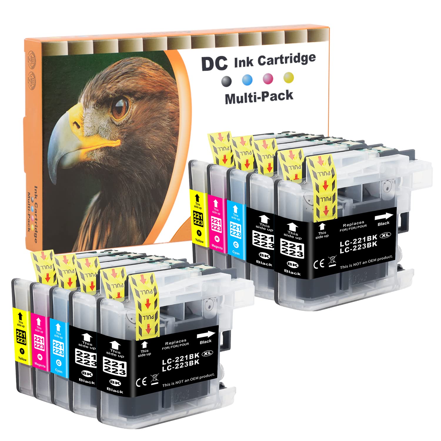 D&C 10x Ink Cartridges Compatible for Brother LC-223 XL for Brother DCP-J4120DW DCP-J562DW MFC-J4120DW MFC-J4420DW MFC-J4425DW MFC-J4620DW MFC-J4625DW MFC-J480DW MFC-J5320DW MFC-J5620DW MFC-J5625DW