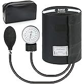 LotFancy XXL Blood Pressure Cuff Manual Adult, Professional Thigh BP Cuff 16"-26", Extra Large Adult Size Sphygmomanometer with Carrying Case and Zero Calibration for Home Use, Nursing Student, Doctor