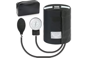 LotFancy Aneroid Sphygmomanometer X -Large Thigh BP Cuff (16-26 in), Professional Manual Blood Pressure Monitor, Black Adult Cuff and Carrying Case