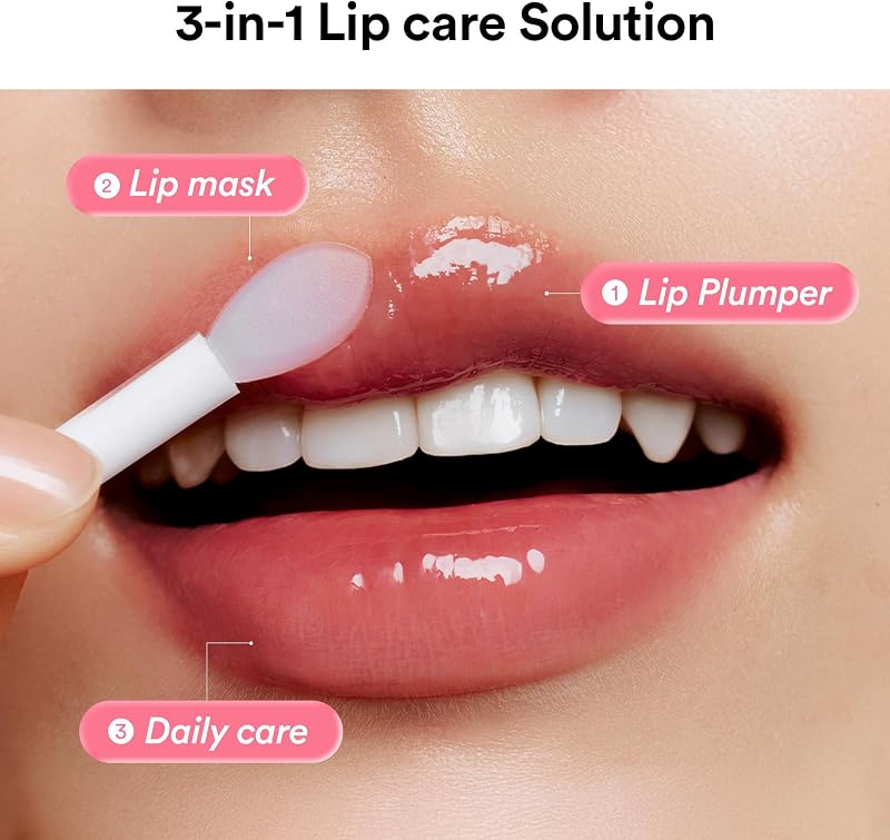 PDRN Collagen Lip Mask Glazed Jelly 0,38 fl oz / 11 ml | Mascarilla labial coreana hidratante, bálsamo nocturno Overnight Sleeping Mask para labios secos y agrietados, idea de regalo para mujer — foto 7 de 8