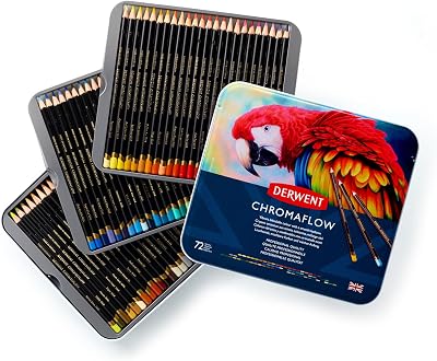 Derwent Chromaflow Pencils 72 Set in Tin 3.5mm Premium Core Round Bevel