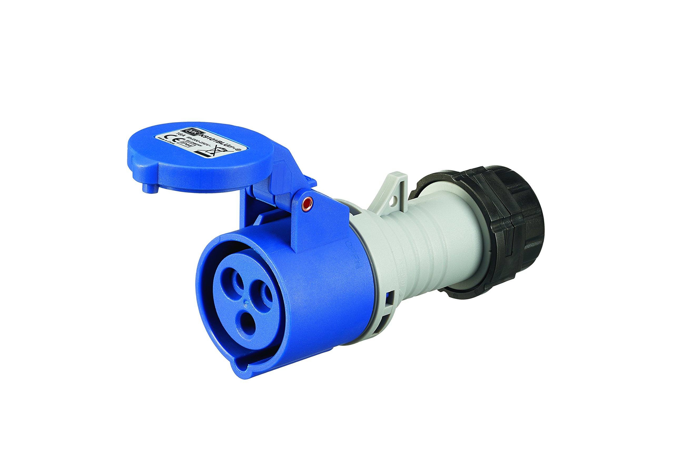 MK Commando K9101 16A 2P+E 200-250V Connector (IP44) - Blue