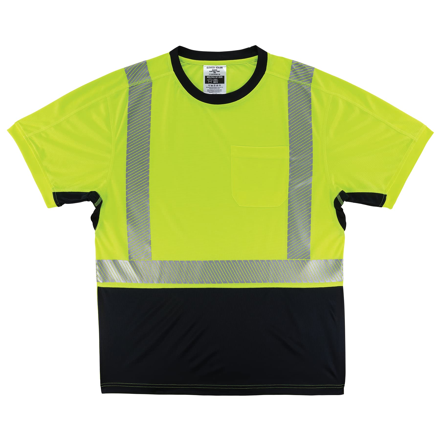 Ergodyne Standard Reflective Safety T-Shirt, High Visibility Lightweight Performance Fabric, Underarm Venting, Lime, Large