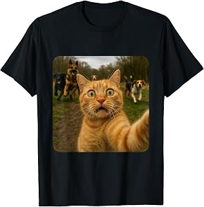 Funny Cat Selfie Design T-Shirt
