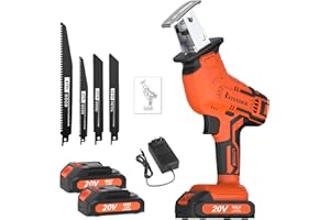 Newly Upgraded Wireless Rotary Saw and Electric Reciprocating Saw, Equipped with Blade Set and Wood/Metal/PVC Cutting Charger