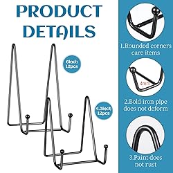 Mixweer 24 Pcs Plate Stands for Display Metal