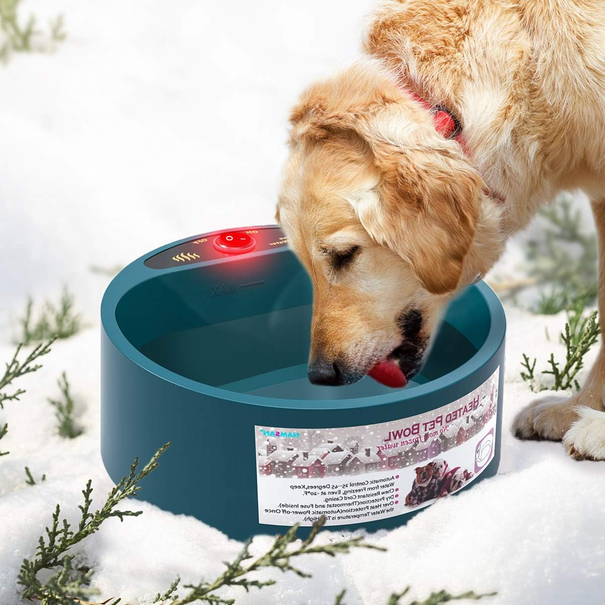 Petleso Heated Dog Water Bowl Outdoor Dog Water Bowl For Small