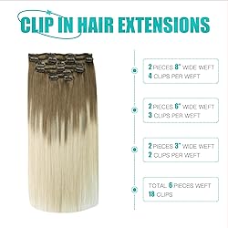 SURNEL Hair Extensions Clip Ins Ash Brown to