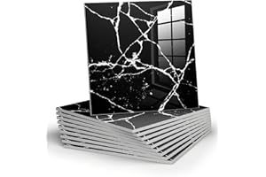 CHEJIAYE 10pcs Marble Peel and Stick Waterproof Shower Wall Panels, Peel and Stick Backsplash Tile, PVC Wall Panels for Bathroom, Kitchen, and Living Room - 11.8"x11.8" Shower Tiles