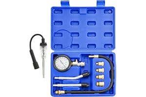 DASBET 9PCS Compression Tester Kit with Spark Plug Tester | Engine Compression Tester Petrol 0-20 Bar & 0-300 psi Car and Mot