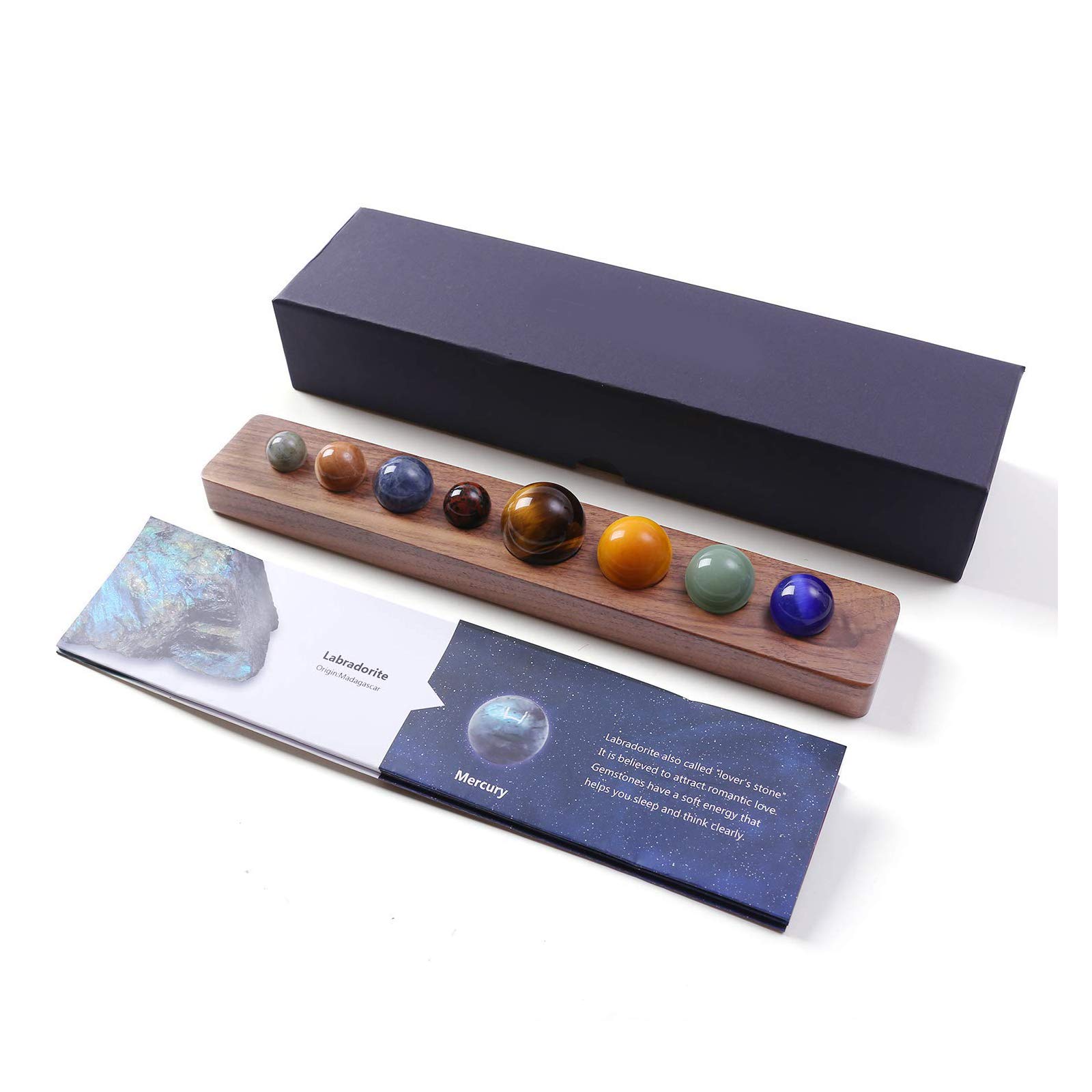8 Planets Handicraft Creative Gift Educational Desk Display Globes Natural Gemstones Ball Set for All Occasions
