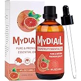 MYDIAIL Grapefruit Essential Oil (4fl oz) Pure and Natural Grapefruit Oil Essential Oil for Diffuser, Massage, Aromatherapy, Candle Making, Skin Care, Home Cleaning, Bathing - 118ml