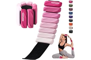 INDEPANDIA Adjustable Ankle & Wrist Weights for Women & Men, Set of 2 (1lb / 2lb Each), Silicone Weighted Bangles for Arm, Leg, Walking, Fitness, Yoga, Pilates Workout 24055