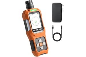 TOPTES CT-580 Carbon Monoxide Detector, Rechargeable CO Detector with Vibration, Visual & Audible Alarms, Portable CO Alarm, 