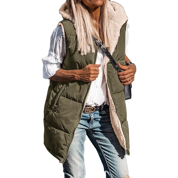 PRETTYGARDEN Womens 2025 Fall Reversible Vests Sleeveless