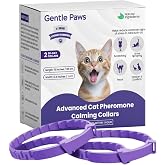 Gentle Paws 60-Day Cat Calming Collar (2-Pack) | for Stress, Fighting, Spraying, Pee Accidents, Anxiety &amp; Aggression | Lavender-Free &amp; Chamomile-Free, Non-Toxic, Breakaway Safety Design