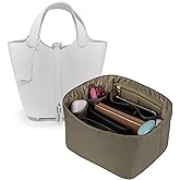 Vercord Handbag Purse Organizer Insert Tote Bag Shaper for Picotin 18/22 with Zipper Pocket Grey Small
