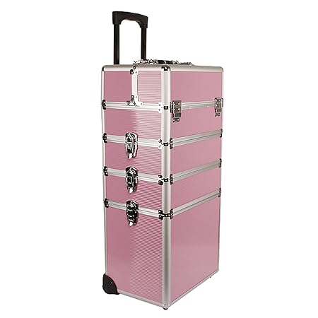 Yorbay Kosmetikkoffer Beautycase ALU Friseurkoffer Schminkkoffer Schmuckkoffer (Pink, XXL)