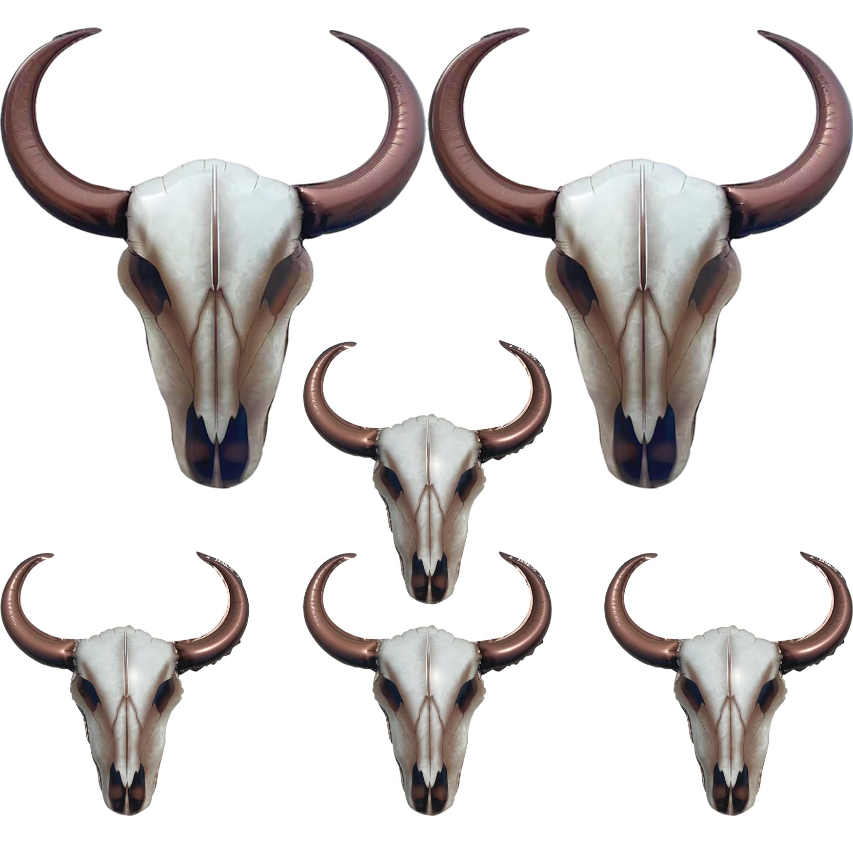 Photo 1 of 6pcs Western Cowboy Bull Head Foil Balloons/Long Horn Cow Balloon For Western Theme Party/Cowboy Birthday/Wild West Decorations/Last Rodeo Bachelorette Party Supplies