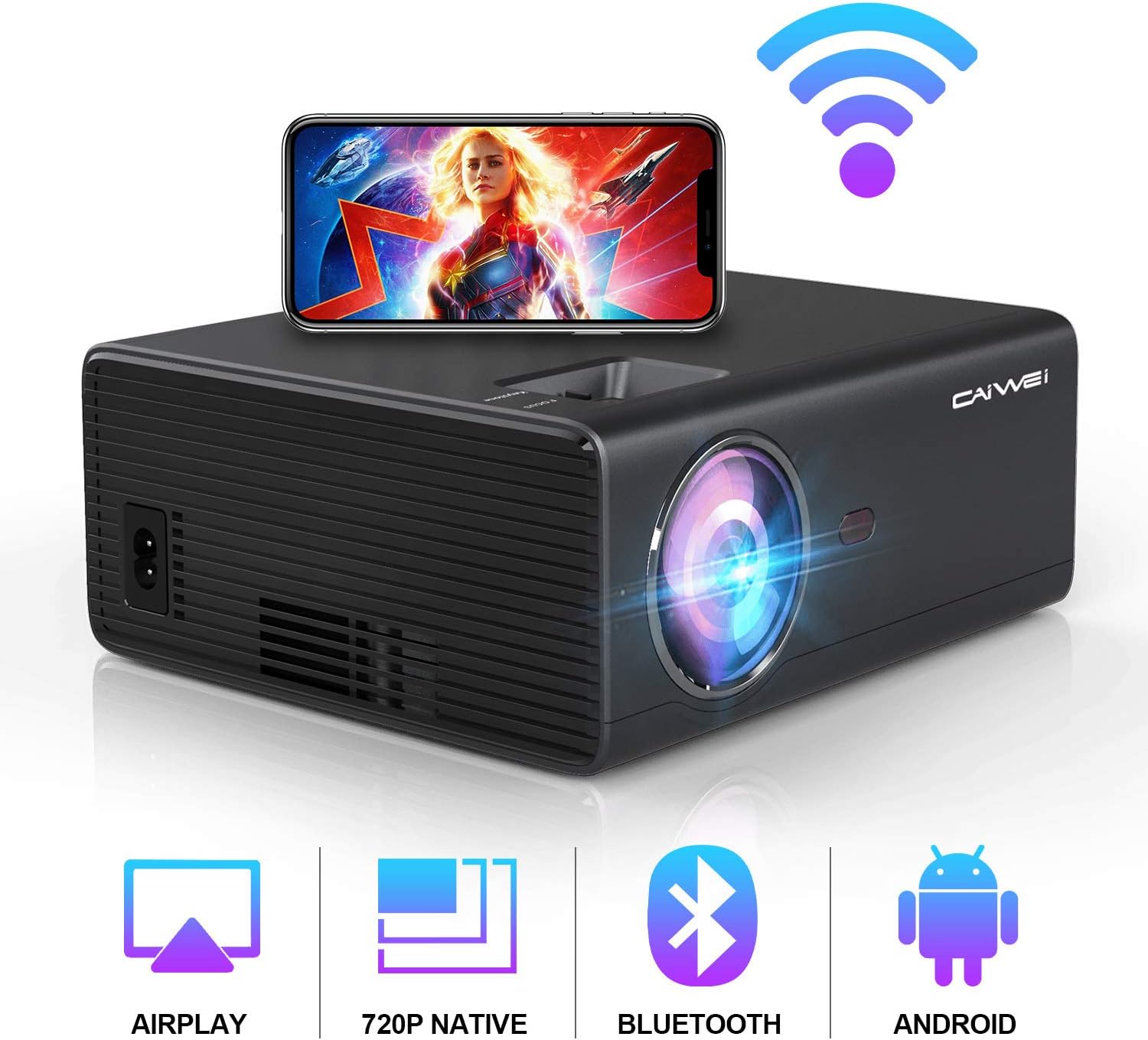 Smart Wifi Bluetooth Projector Wireless Portable LED Amazon.co.uk