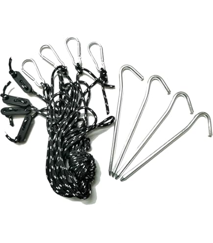 Lasuroa Lot De 4 Piquets D'arrimage, Piquets De Tente, Corde D