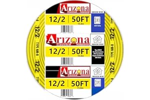 ARIZONA ELECTRICAL SOLUTIONS 50 FT 12/2 Type NM-B Copper. #12 AWG, 2 Conductors with Ground. Insulated Jacket Yellow