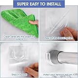 Sibba Shower Rod Holder 4Pcs Sticky Curtain Bracket No Drilling Clear view 5