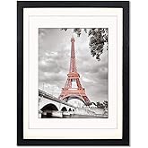 Luxdart 12x16 frames with Mat to Display 11x14 Picture or 8.5x11 photo 12 x 16 Black Solid Wood Picture Frame Wall Art for Living Room Wall Mount and tabletop Decor(2 Mats)