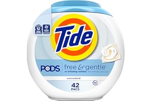 Tide PODS Free & Gentle Laundry Detergent Soap Pacs, 42 Count, Tide PODS Laundry Detergent (Packaging May Vary)
