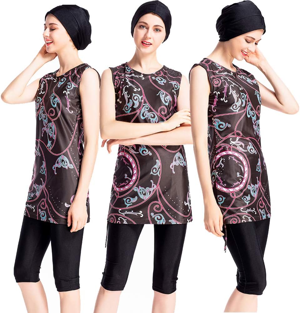 Surfing Suit Sleeveless Muslim Islamic Modesty Swimsuit Swimming Costume -Modest Swimwear for Women Ladies Girls