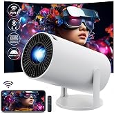 HY300 Projector with WIFI6 &amp; Bluetooth, Supports 4K/1080P, Android TV 11.0, Mini Portable 180&deg; Rotatable, Auto Keystone, for Laptop/PC/Smartphone
