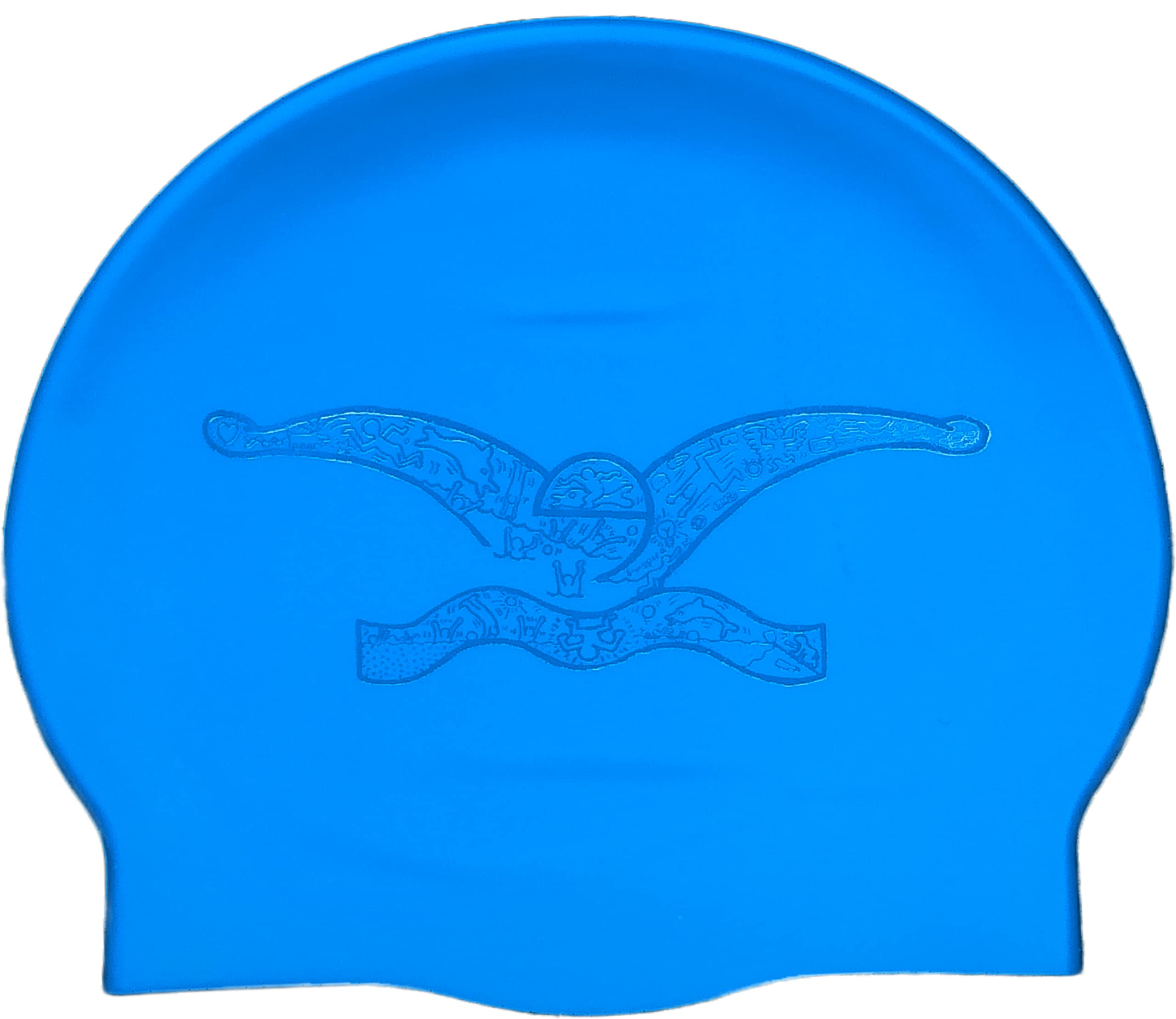 HARING STYLE BLUE Silicone Swimming Cap | Swim Cap | Pool Cap | Great comfort and fit | Art and Swimming