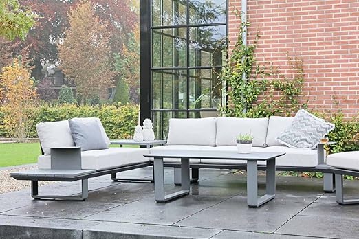 Gartenlounge Aus Aluminium In Anthrazit Loungegarnitur Mit Sitzecke Inkl 10 Kissen 3 Teilige Loungeset Ist Der Eyecatcher Fur Jeden Aussenbereich Amazon De Kuche Haushalt