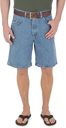wrangler men's 5 pocket relaxed fit denim shorts