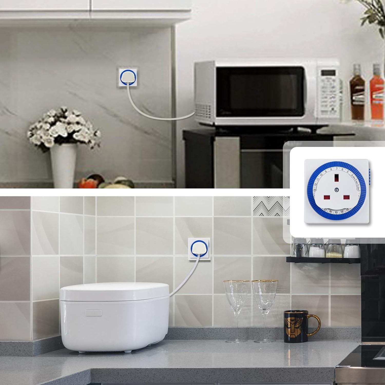 3 Pack 24 Hour Segment Timer Switch,Plug-in Timer Controller -240v 3 Pin Plug Energy Saver Plug Standard Size - Image 5