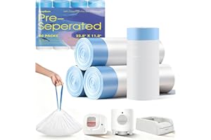 KROPBOM 80 Count Automatic Cat Litter Bags Compatible with PURA X/MAX/MAX 2&ScoopFree Clumping, Tear-free&Leak-Proof Self-cleaning Cat Litter Robot Waste Bags with Durable Drawstring for Litter Box22.8"x11.8"