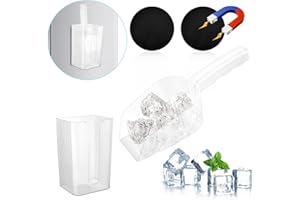 SMAODSGN 4 Pieces Magnetic Ice Scoop Holder for Side of Fridge Clear Plastic Ice Scoop Holder for Freezer Commercial Ice Scoop Holder Ice Scoop for Ice Machine with Holder for Weddings Bar Ice Bucket