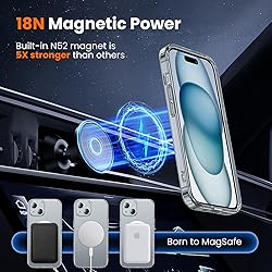 toushion 3 in 1 for iPhone 15 Case Clear with