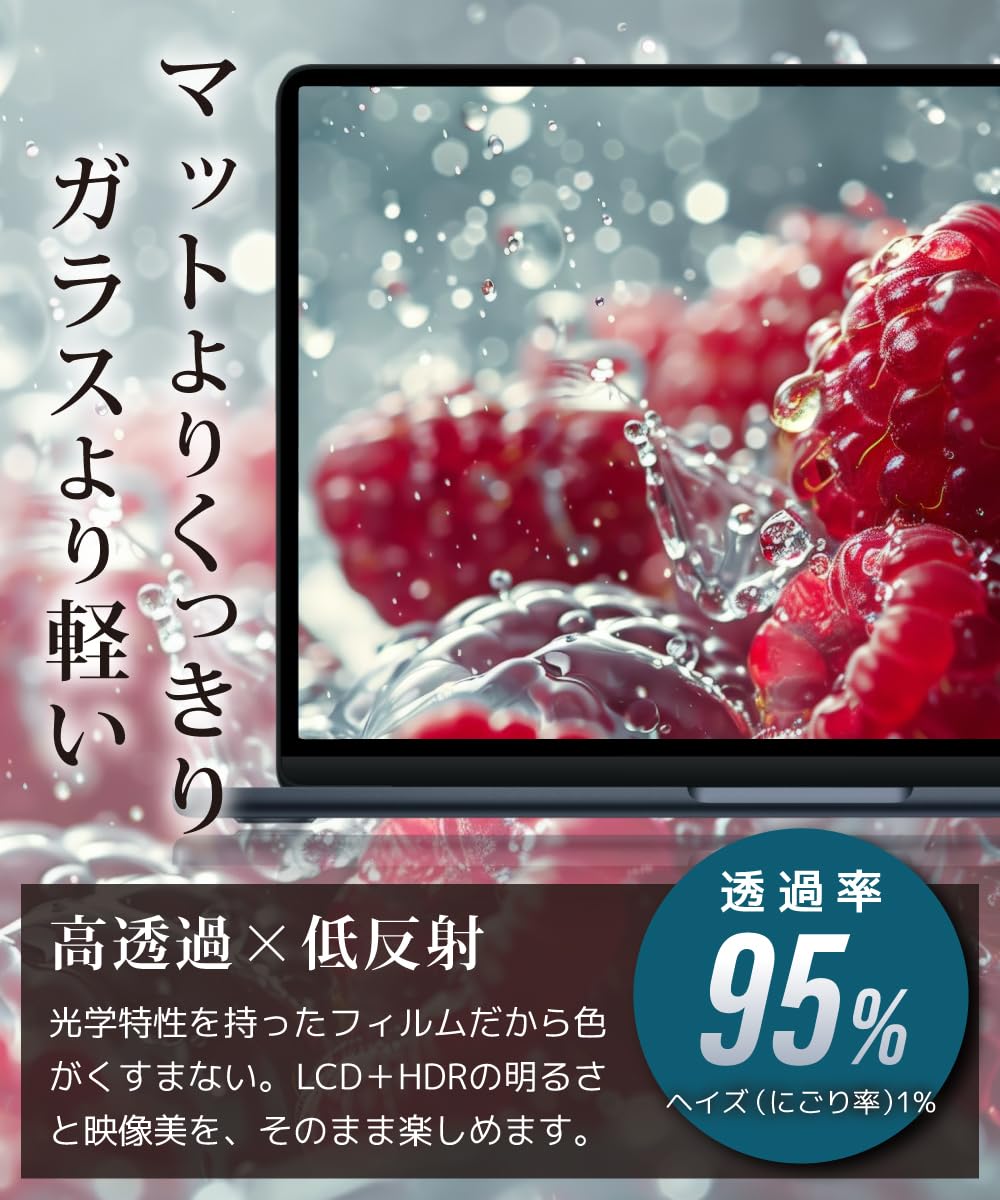 LOE(ロエ) 【日本製】 色鮮やか 旧 MacBook Pro 16 初代 2019 2020モデル 保護フィルム まるで貼ってないかのように美しい 超透明 低反射 AR フィルム (マックブックプロ 16インチ A2141)