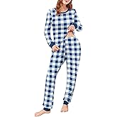 Ekouaer Womens Pajamas Sets Long Sleeve Tops with Jogger Pants Soft Pjs Lounge Set Outfits with Pockets