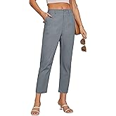 GRACE KARIN Women's 2025 Work Pants Casual High-Waisted Business Tapered Leg Trousers with Pockets