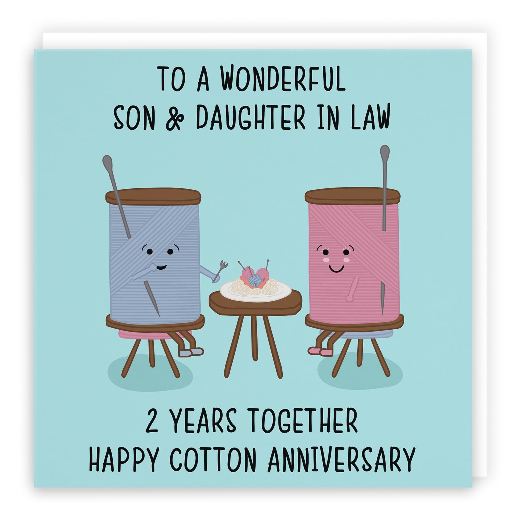 Hunts England - Son And Daughter In Law 2nd Anniversary Card - Fun Cute Anniversary Card - 2 Years Together - Happy Cotton Anniversary - Iconic Collection — image 1