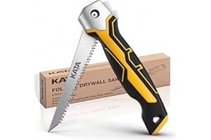 KATA Folding Drywall Jab Saw, Drywall knife with Soft Grip Handle, Keyhole Handsaw, Jab Saw with 7TPI Triple Teeth 65Mn Steel Sharp Blade for Wallboard, Plywood Sheetrock and PVC Cutting