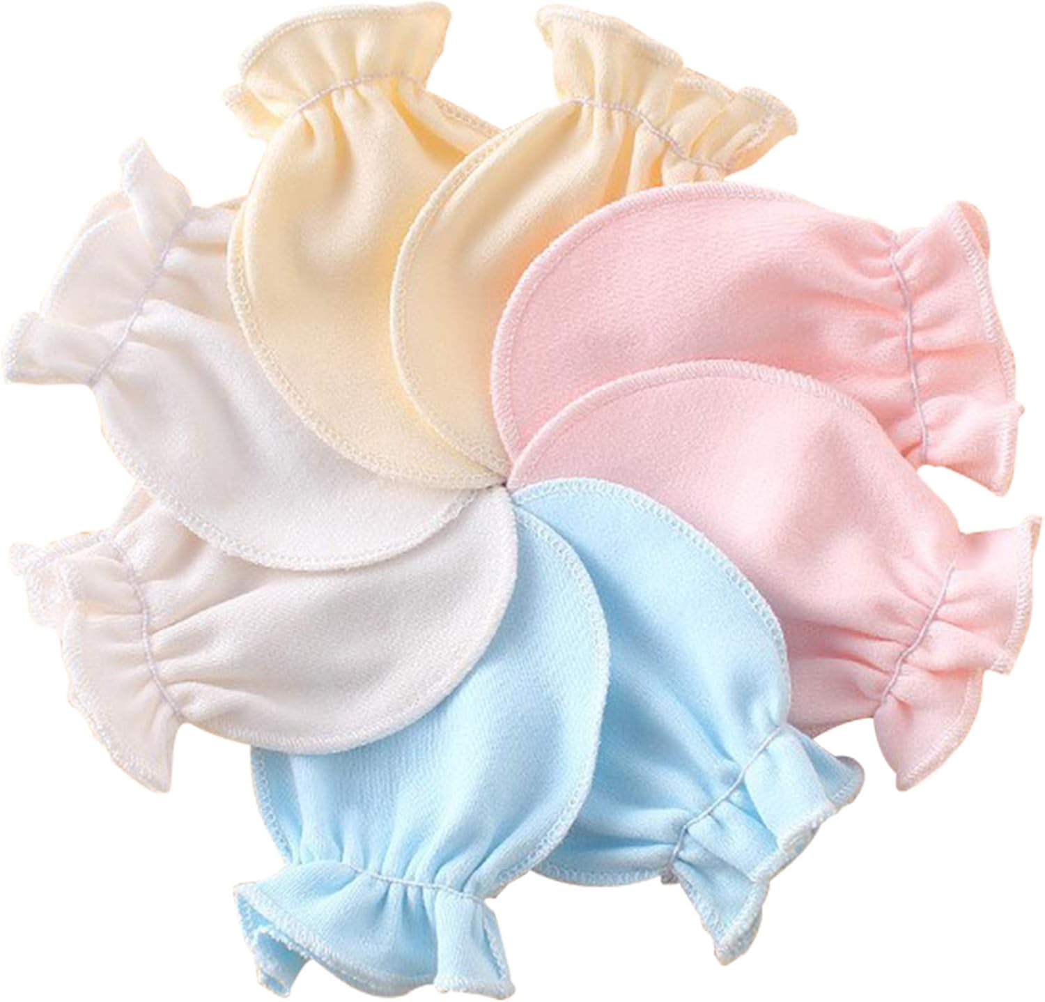 Zando Baby Mittens No Scratch Cotton Gloves Infant Toddler Girl Gloves Essentials for Newborn Adjustable Baby Boy Mittens 0-6 Months 6-12 Months White: Clothing