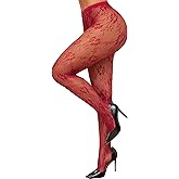 SwiiDuu Sexy Tights for Women High Waist Fishnet Stockings Lace Leggings Floral Lace Pantyhose