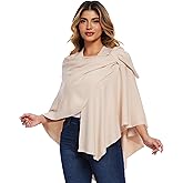 FUNMANDO Women's Elegant Shawl Wraps Soft Open Front Poncho Sweater for Spring Fall Winter
